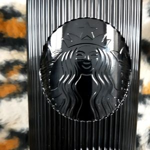 STARBUCKS LTD ED BLACK WINTER FACET CUP W/STRAW NEW!